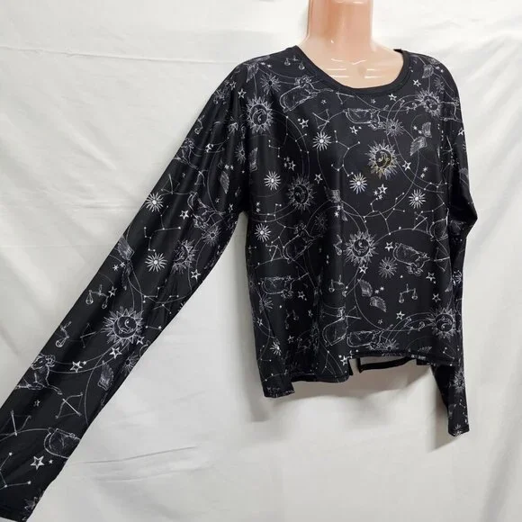 Johnny Was Active Bijou Long Sleeve Flyaway Back Top Tee Women Size L Black - Picture 5 of 16